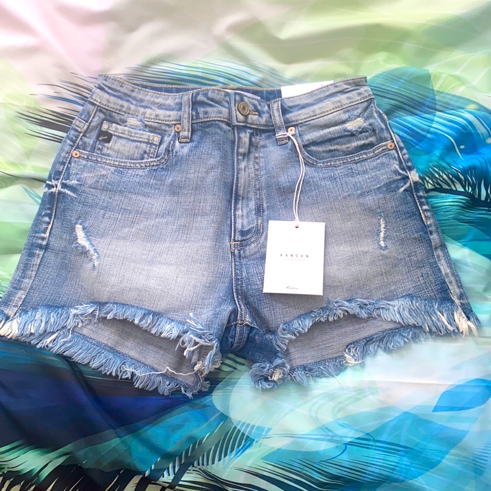 Kancan high rise denim shorts